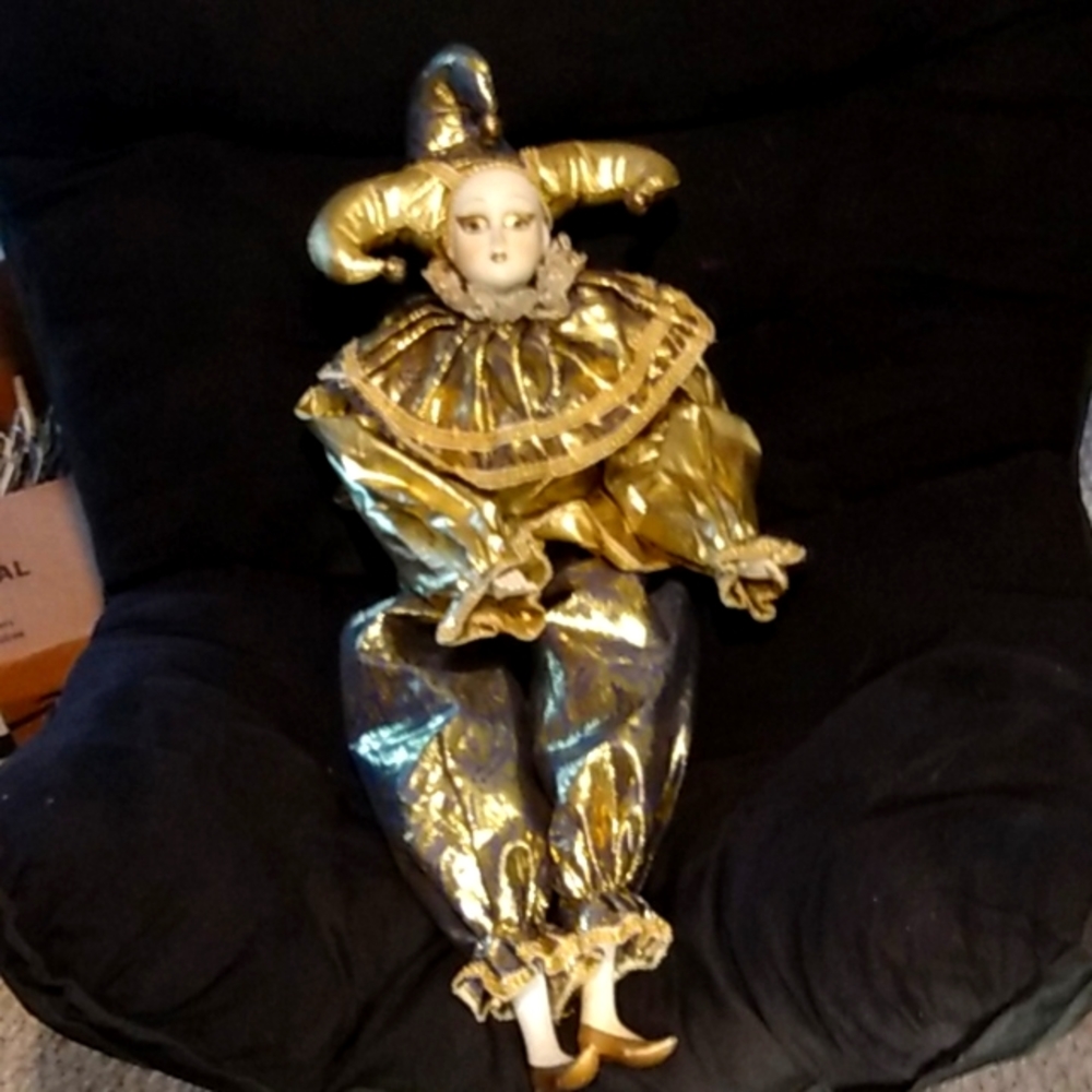 VINTAGE, 1989, 24 INCH, POSABLE, JESTER DOLL